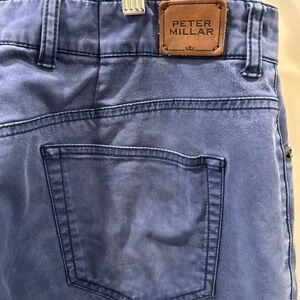 Peter Millar Signature Sateen Five-Pocket Pants Chino Golf Blue Men's Size 34